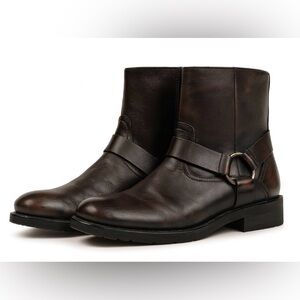 Chaps Rich Brown Leather Ankle Boots